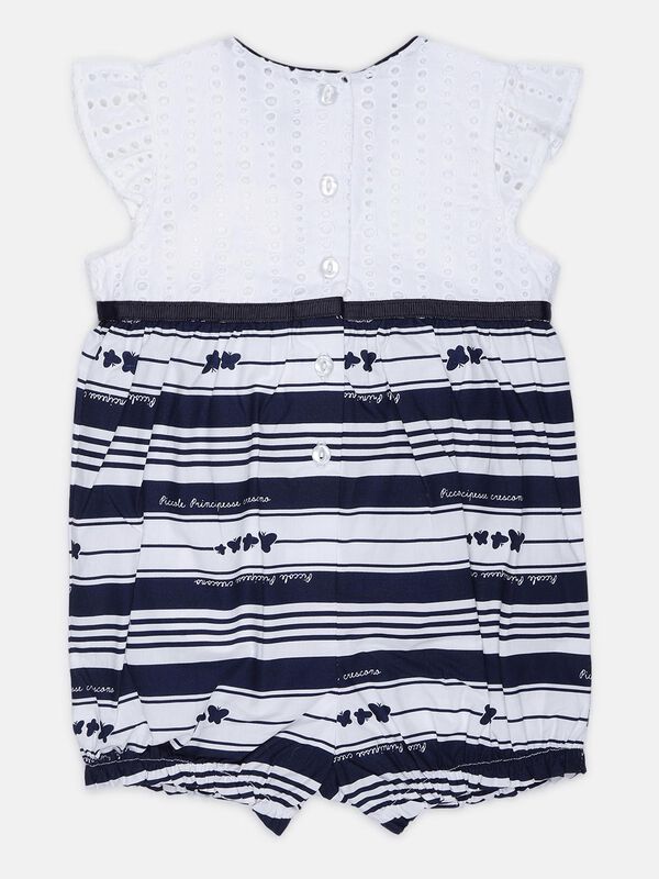 White And Navy Romper image number 1